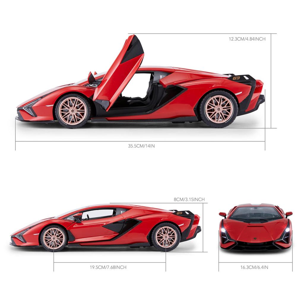 RASTAR Scale Lamborghini RC Manually Openable for Kids 1/14 Sián Car, 2.4GHz Red, Doors,