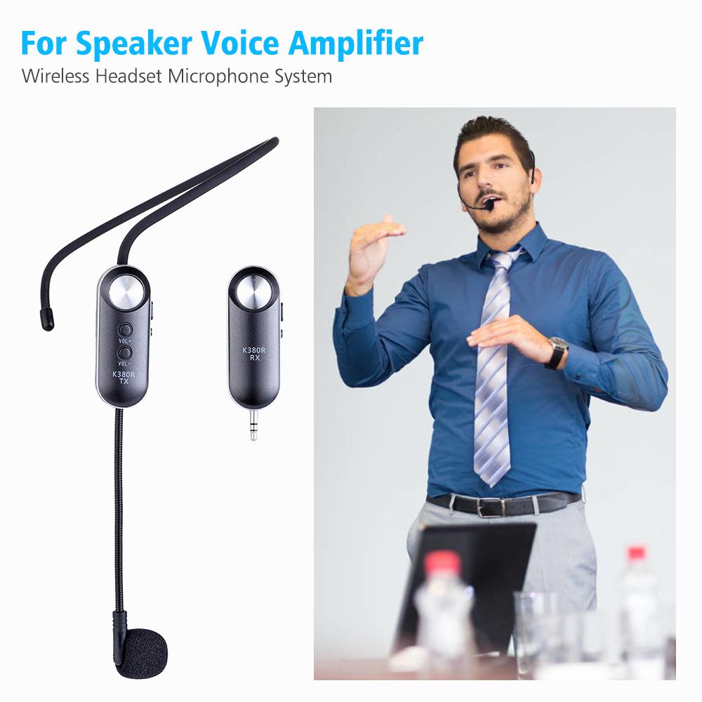 Lightweight Portable Wireless Headset Microphone UHF Mic with Receiver Box Music System for Speaker Voice Amplifier for Teaching Training