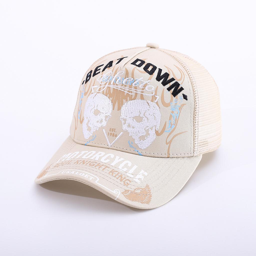 Pentagram Skull Mesh American Locomotive Cap Truck Driver Hat Breathable Baseball Cap