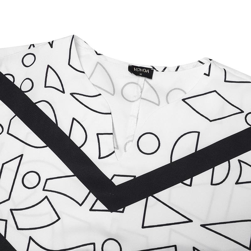 Oversized Women Casual Round Neck 3/4 Sleeve Striped Print Loose Maxi Ruffled Dress