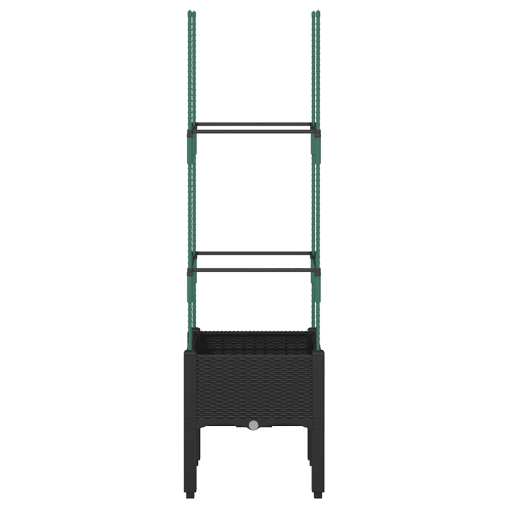 Planter with Trellis Black 40x40x142.5 cm PP