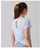 Women's Breathable Short Sleeve Yoga T-Shirt with Hollow Beautiful Back - Lightweight Dance Fitness Cover-Up Running Top