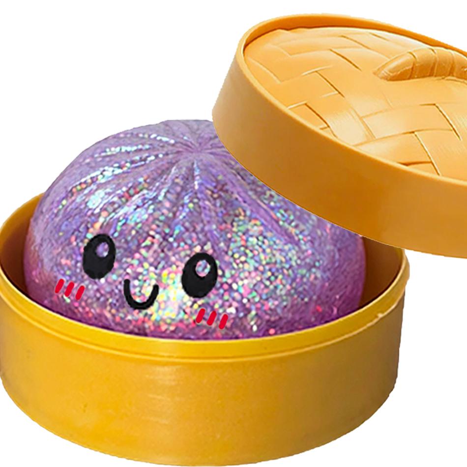 HOT! Push Bubble Colorful Dumpling Squishes Stress With Steamer Cute Anxiety Toy Soft Decompression Dough For Adults Prospector