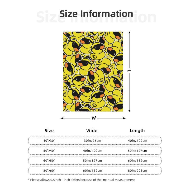 Custom Yellow Cartoon Animal Rubber Duck Blanket 3D Print Soft Flannel Fleece Warm Throw Blankets for Office Bed Sofa Bedspreads