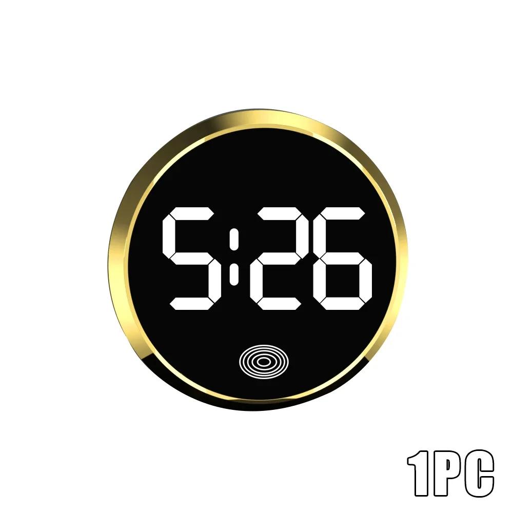 1pc Auto Interior Accessories Universal Car Dashboard Digital LED Clocks Touch Screen Stick-On Mini Ornament Decoration Watch