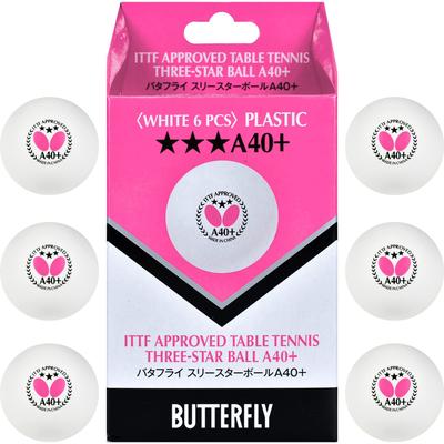 Butterfly Table Tennis Ball Butterfly Three Star Ball White 6 Pieces 95780 White A40+ (270) (270)
