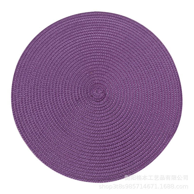 PP material woven placemat round heat insulation mat dining table western food non-slip mat nordic wind fruit plate coffee cup mat