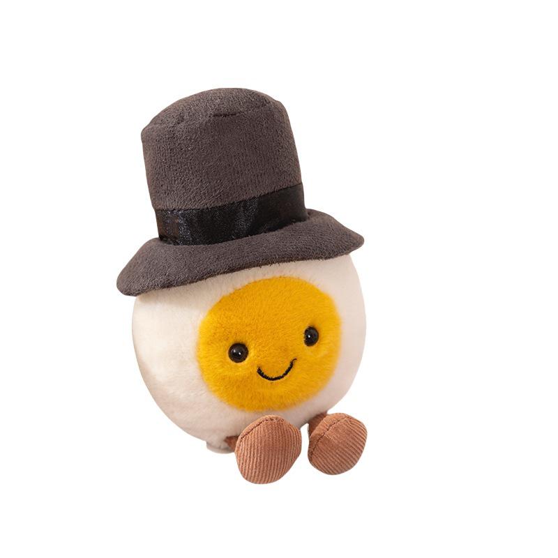 Boiled Egg Plush Toy - Humorous Simulation Egg Figurine, Fried Egg Doctor, Ornament, Graduation Gift for Boys