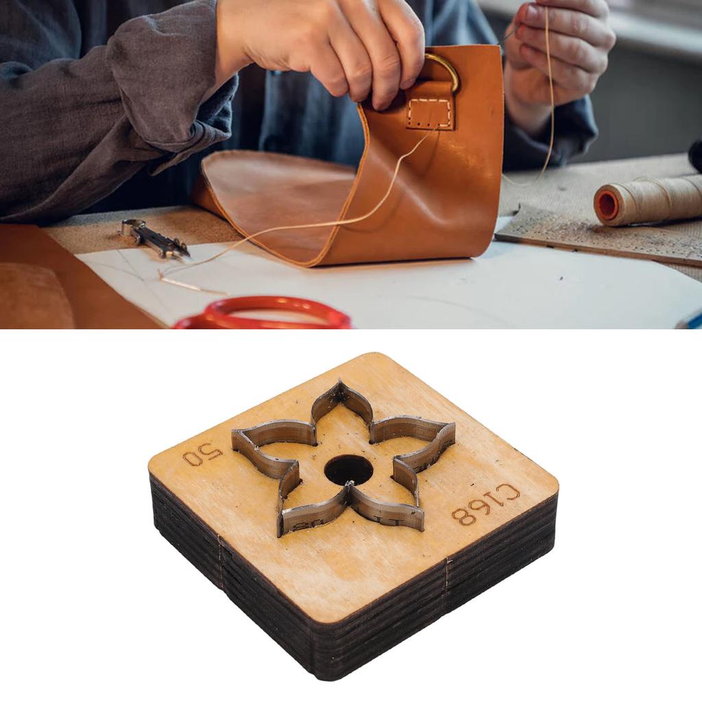 Blumenleder-Stanzform Holzbasis Scharfe Metallklinge Lederstanze für Dekorationen Geschenke