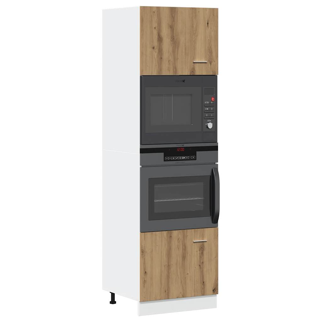 Microwave Cabinet Lyon Artisan Oak 60 X 57 X 207 Cm Particleboard