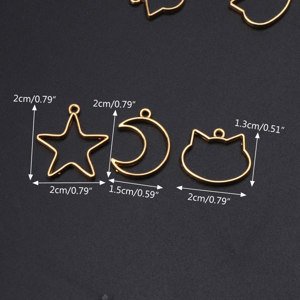 90 Pieces/Set for Creative Hollow Frame Charms Mini Alloy Open Back Bezel Pendan
