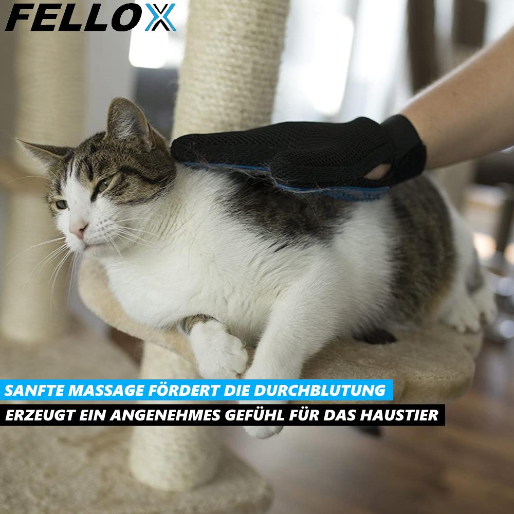 FELLOX Fur Care Gloves Fur Gloves Hair Removal Dog Cat Brush