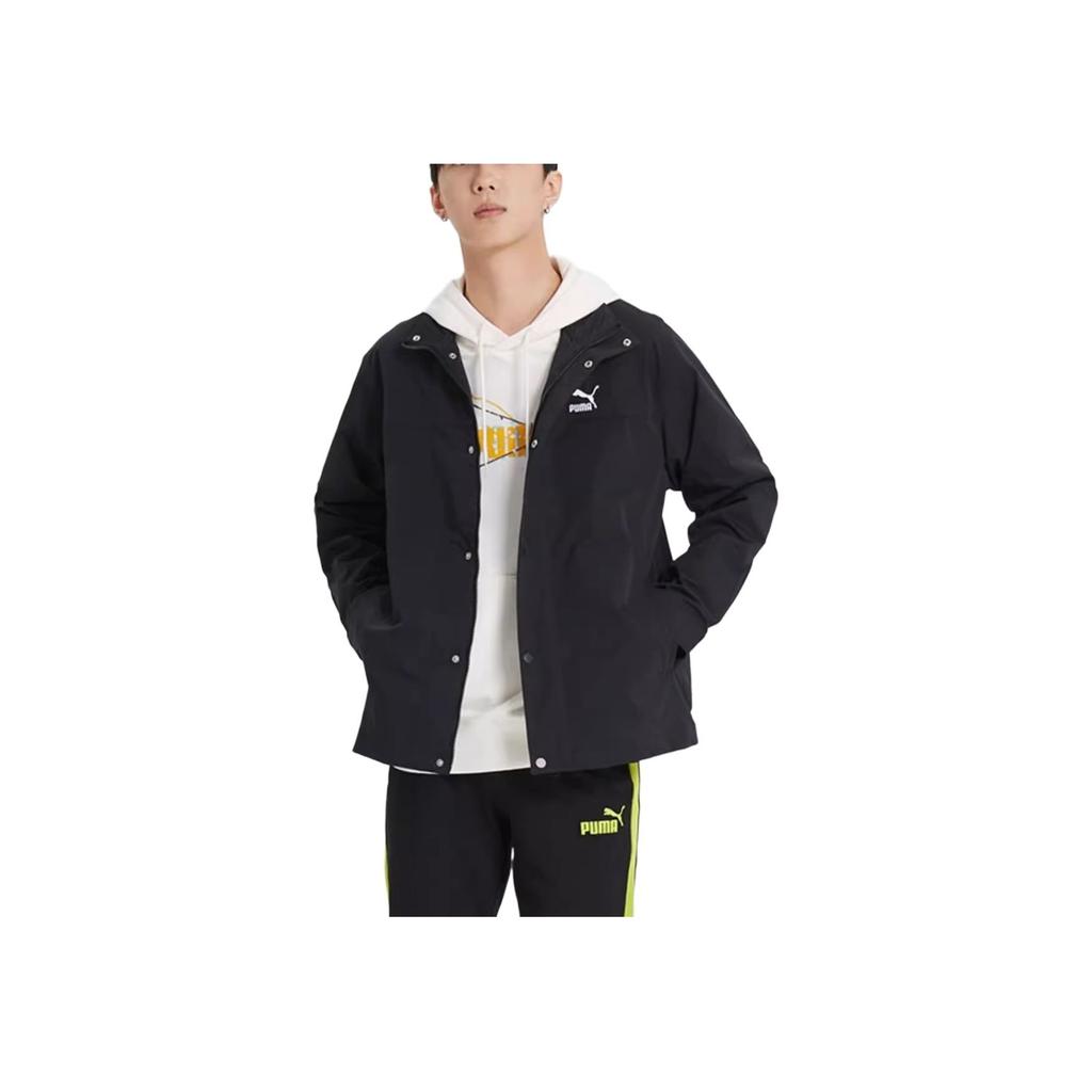 Puma Jacke mit Buchstabenlogo-Print für Herren, Schwarz 677384-01