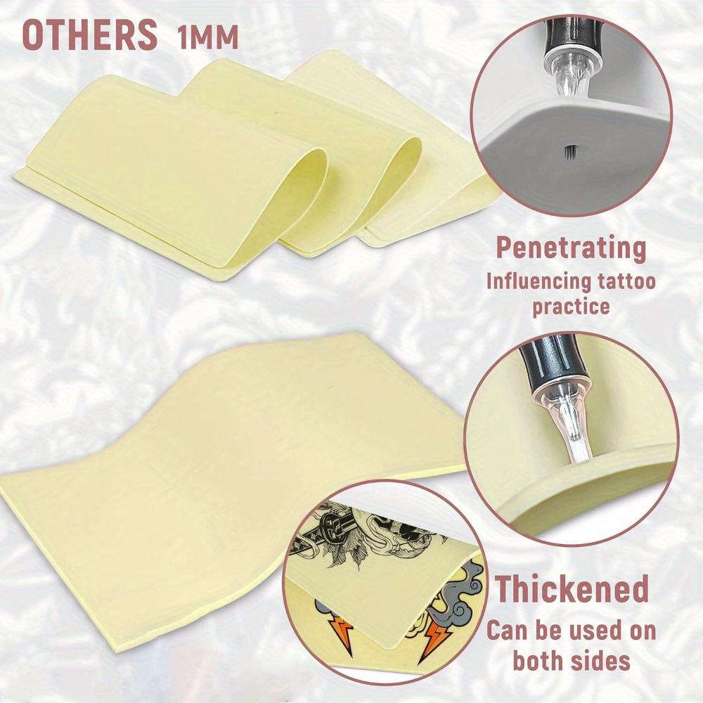Tattoo Fake Skin, 15Pcs Pure Silicone Tattoos Practice Skin, Double Sides Real Thick Feeling Soft Tattoo Skins, Tattooing Mi