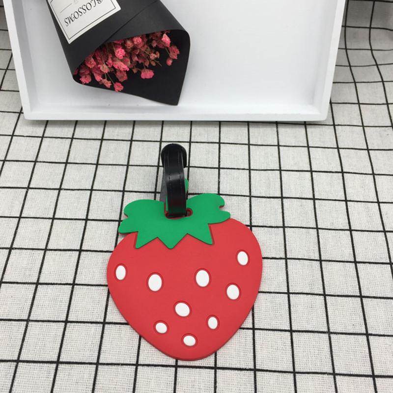 Fruit Cartoon Silicone Luggage Tag for Women/Men Suitcase ID Address Holder Boarding Tag Portable Label Travel Accessories