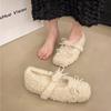 Fashion Sweet Mao Mao Shoes Women's Outer Wear Autumn and Winter 2024 New Fleece-lined Bean Shoes All-match Flat Warm Cotton Shoes