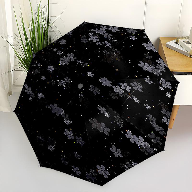 

1pc Cherry Blossom Night Sky Umbrella with Plastic Handle,Vibrant Cartoon Pattern,Multi-functional UmbrellaPT188