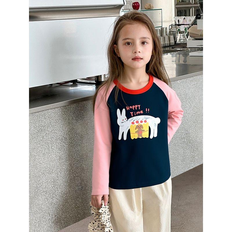 Brand Children's Clothing Pure Cotton Long-Sleeve T-Shirt 2026 Autumn New Model 27Home Girls' Base Shirt Baby Clothes