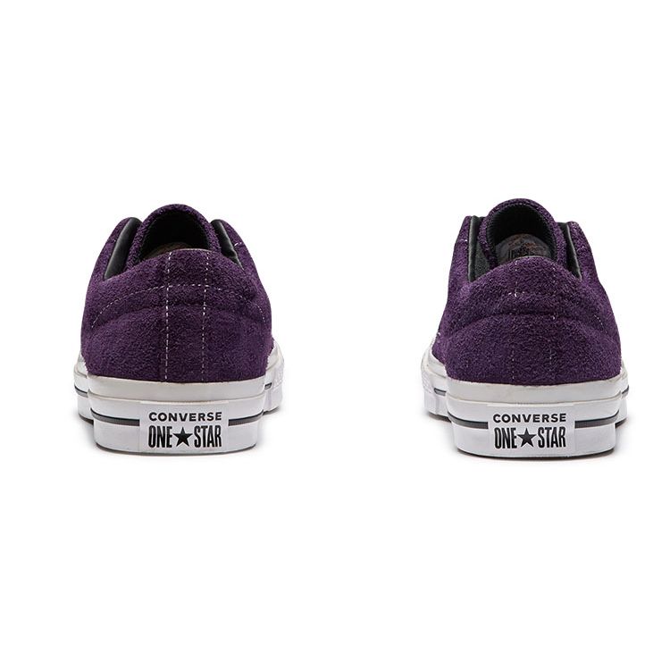 Converse One Star Series Comfortable Versatile Low Top Canvas Shoes Unisex Sneakers White Purple 165954C