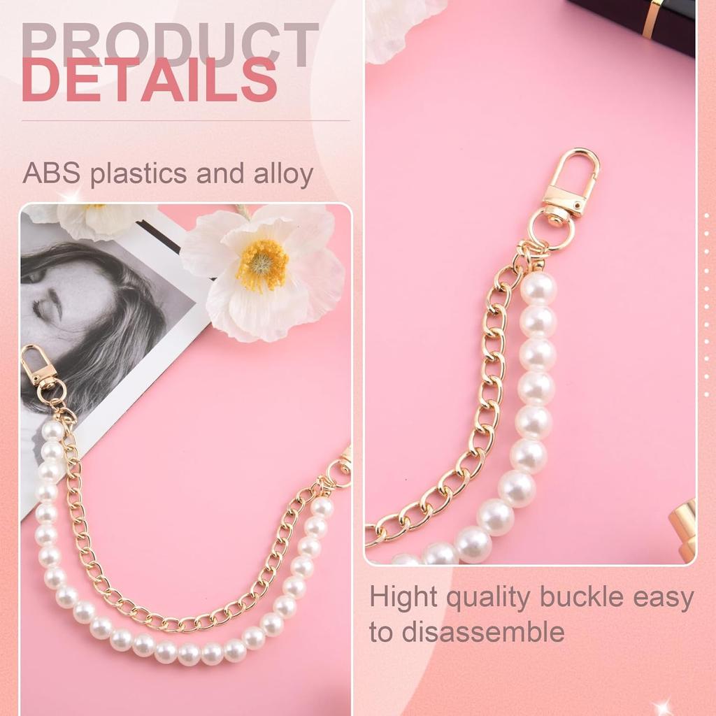 Purse Double Chains Strap for Women,Purse Straps Extender, Short Handle Replacement Charms Accessories for Wallets Handbags Bags