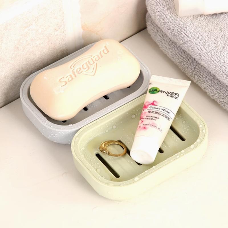 Tlustá plastová dvoupodlažní čtvercová mýdlenka v japonském stylu s víkem