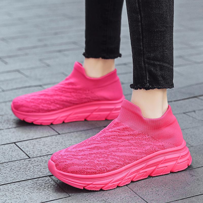 Summer New Fashion Flying Woven Shoes Sneakers Plus Size 35-48 Couples Leisure Sports  One Pedal Lazy Shoes.
