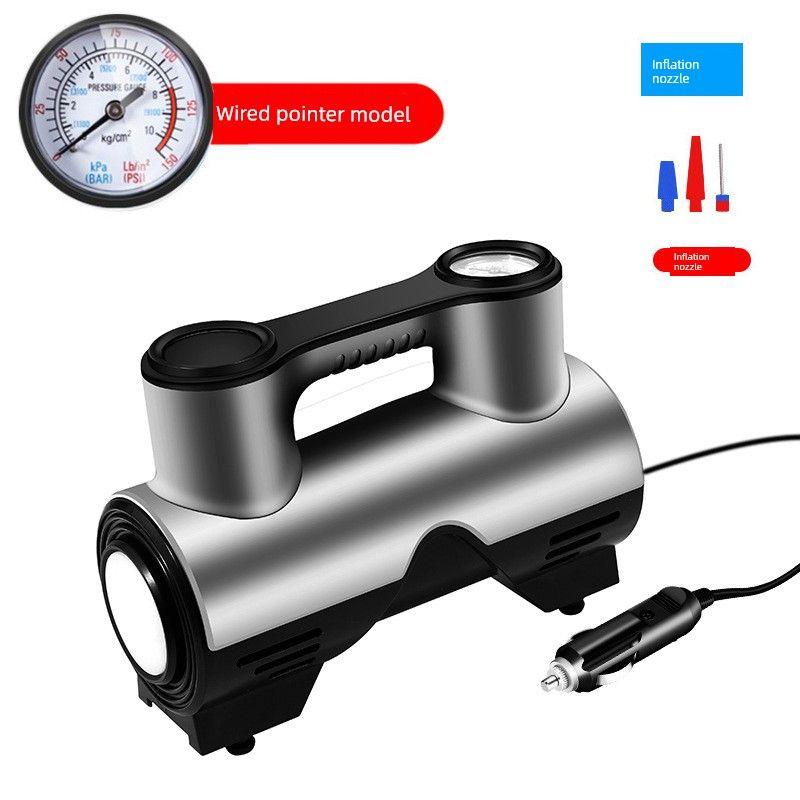 Car-Mounted Air Pump, Wireless Charging Air Pump, Tire Inflator, High-Power Inflator, Portable Digital Display, Smart 12V Air Pump-Pointer (Wired)