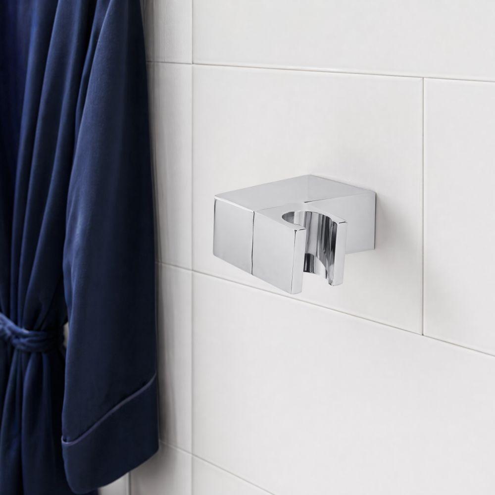 Square Shower Head Holder Wall Mount Shower Bracket Sturdy Handheld Shower Holder  Hotel Bathroom