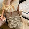 Bolso tote tejido de paja con borlas para bolsos de playa de mujer