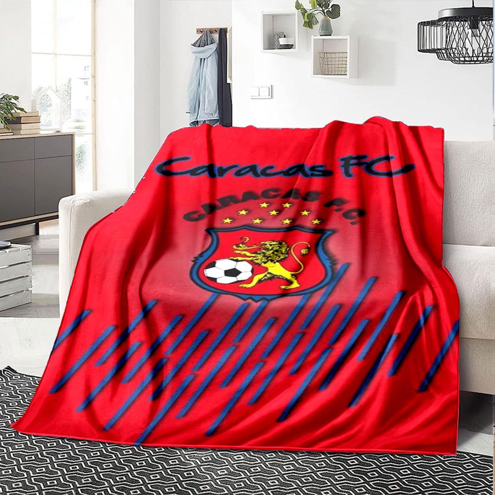 Caracas FC Print Flannel Blanket High Quality Warm Comfortable Cover for All Seasons Perfect for Gifts Home Decor