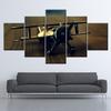 Canvas Painting Retro Aircraft Model On Desk 5 Pieces Wall Art Painting Modular Wallpapers Poster Print Living Room Home Decor