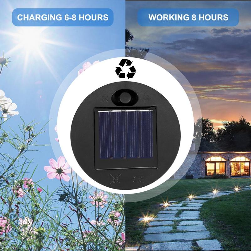 4 Stück Ersatz-Solarleuchten-Oberteile für Outdoor-Hängelaternen, Solarleuchten-Teile, Runde Solarleuchten, Wasserdicht