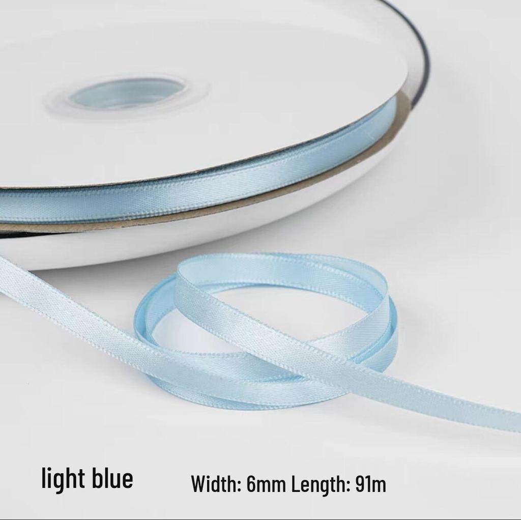 "0.6cm-1cm Polyester Ribbon for DIY Bows, Bouquets, and Gift Boxes"