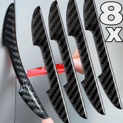 Car Door Carbon Fiber Anti-collision Protector Bar Stickers Rearew View Mirror Cover Protection StripSide Edge Protection Guards