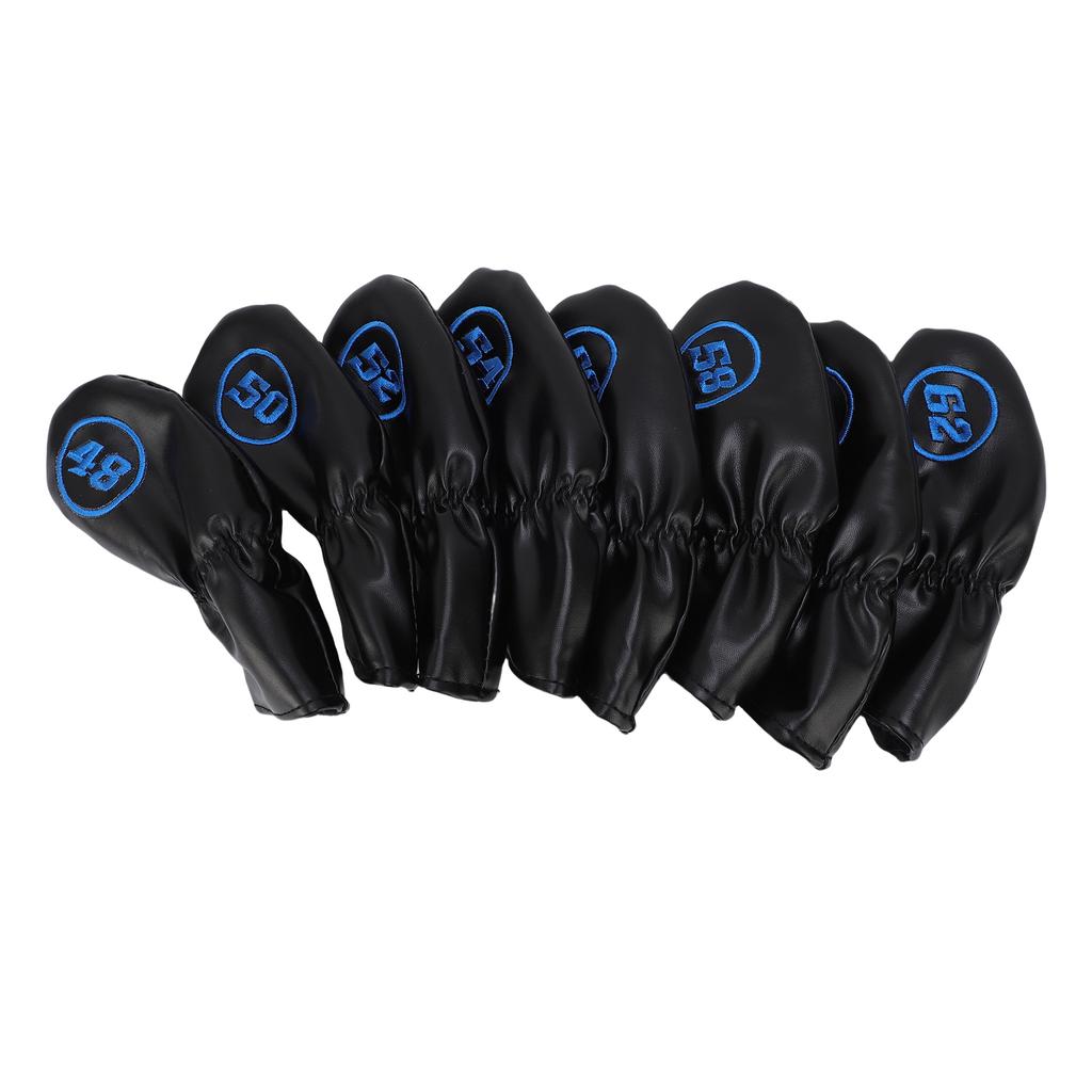 8Pcs Club Iron Head Covers Set Soft PU 48 50 52 54 56 58 60 62 Degree Mark for Brassie