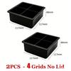 4/6/8/15 Grids Ice Cube Molds Food Grade Silicone Ice Cube Flexible Ice Molds with Lids Big Square Cubed Ice Trays for Whiskey 5