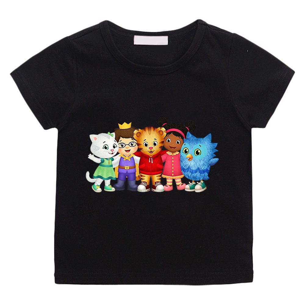 100% Bavlna Dětské Tričko Daniel Tiger'S Neighborhood Kreslený Potisk Trička Roztomilá Kluci Dívky Krátký Rukáv 2-12 Let Dětské Vrchní Díl Léto