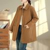 DIMANAF 2025 New Autumn Winter Women Plus Size Coats Jackets Cotton Loose Casual Lady Outerwear Trench
