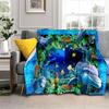 3d Seabed Illusion Underwater World Cartoon Blanket,soft Throw Blanket for Home Bedroom Bed Sofa Picnic Office Cover Blanket Kid