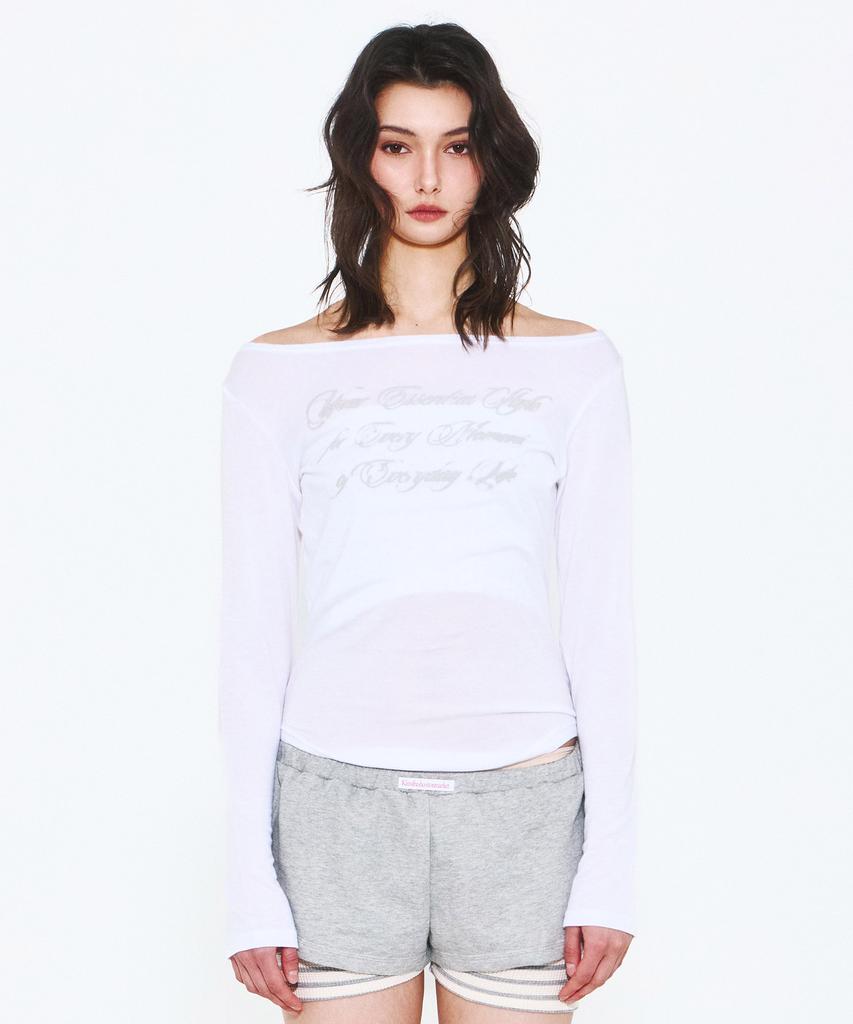 Kimseupeulesikoteunmakes Sheer Wool Tencel Long Sleeve T-Shirt White