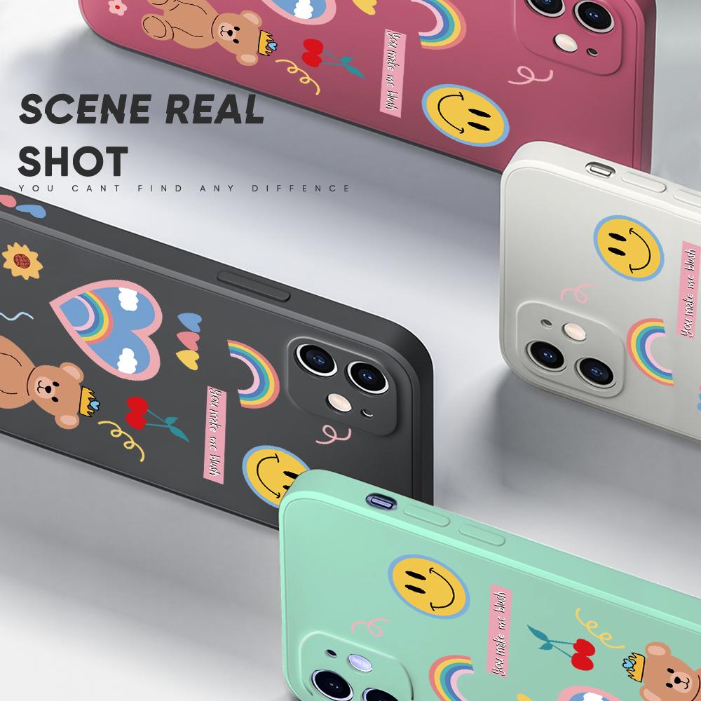 Husă de telefon colorată cu urs de desene animate pentru Redmi Xiaomi POCO Note 10 Pro 9 9A 9T 10C 8 7 11 Lite 5G X3 M3 Square Edge Full Camera Protect Moale TPU Husă