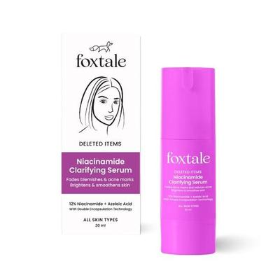 Suero facial Foxtale con 12 % de niacinamida y ácido azelaico para controlar la grasa y dar luminosidad | Reduce el acné y las imperfecciones | Suero facial para mujeres y hombres | 30 ml