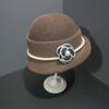 Hepburn Camellia Pearl Top Hat Women's Summer French Retro Elegant Curled Beret Small Bucket Hat