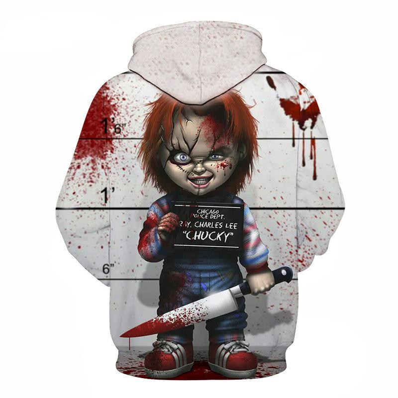 New Halloween Red sweatshirt women Long Sleeve fashion Cosplay 3D Witch Print oversize Hoodie clothes autumn sweat femme Jumpe