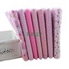 7-Color Patchwork Fabric Set: Plain, Floral, Gingham, Polka Dot, Handmade DIY Cotton