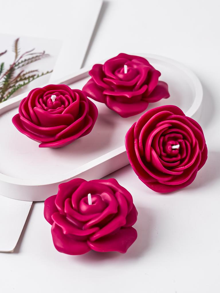 3D Ros Blomma Doftljus Silikonform DIY Pion Handgjord Tvål Gips Choklad Bakning Hantverk Gjutformar Heminredning Gåva