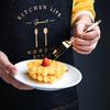 Ceramic Handle English Afternoon Tea Spoon Fork Stainless Steel Fruit Forks Cake Spoon Fork  Cafe