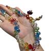 Color Transparent Horizontal Hole Water Drop Crystal Beaded Necklace Light Luxury Jewelry Cute Sweet Girl Colored Beaded Neck Chain