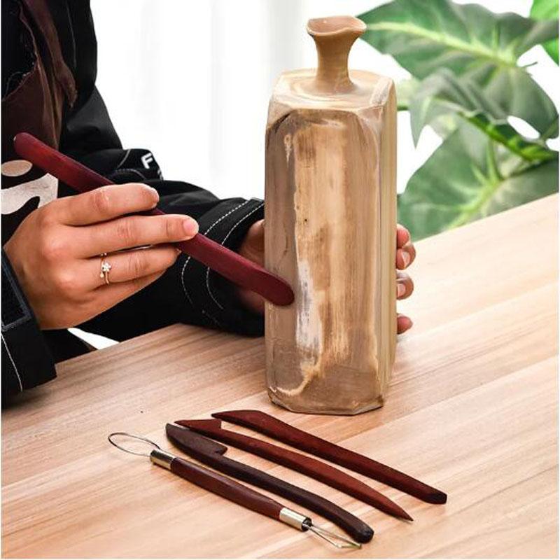 Clay Sculpture Carving Wooden Knife Pottery Clay Ceramic Molding Tool DIY Clay Sculping Carved Tools 5Pcs/Set