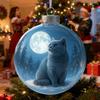 Cat Christmas Ornament Ball Cute Animal Seasonal Decor Christmas Ball Cat Pendant for Holiday Winter Indoor Home Living Room